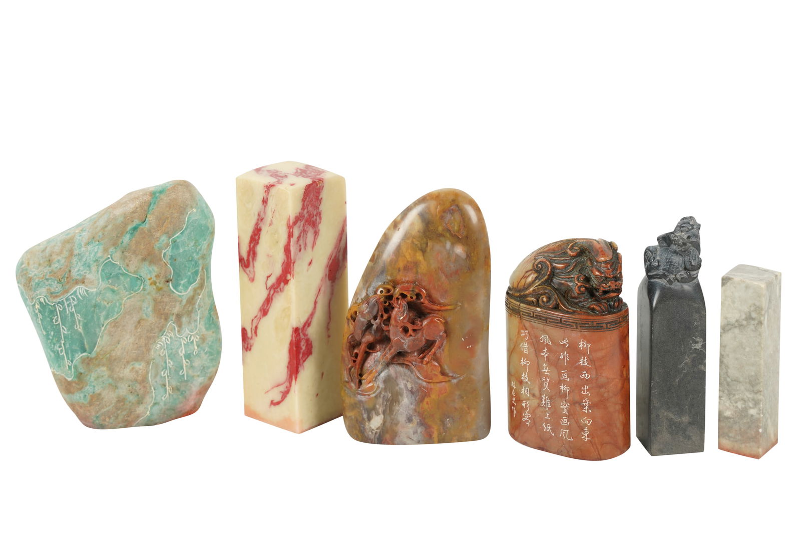 Group of Six Chinese Stone Seals (1 of 7)