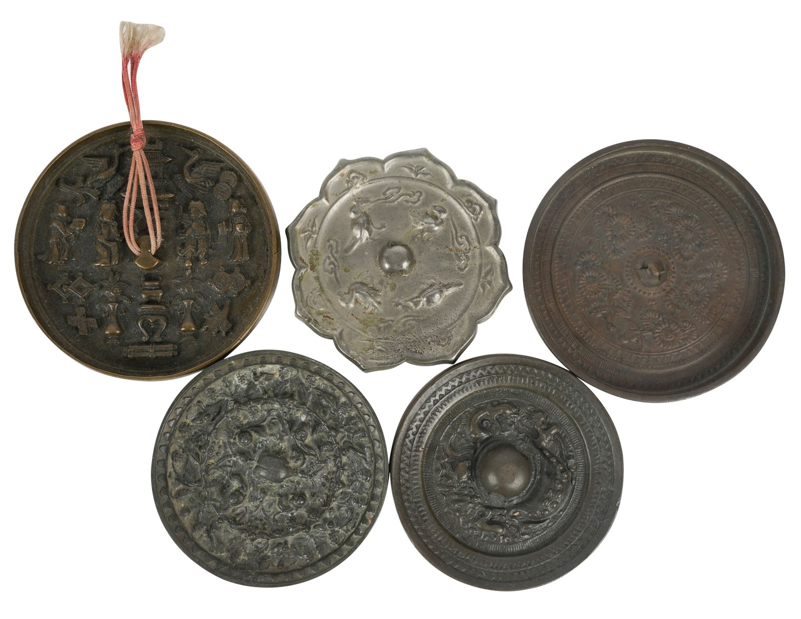 Collection of Chinese Bronze Hand Mirrors (1 of 8)