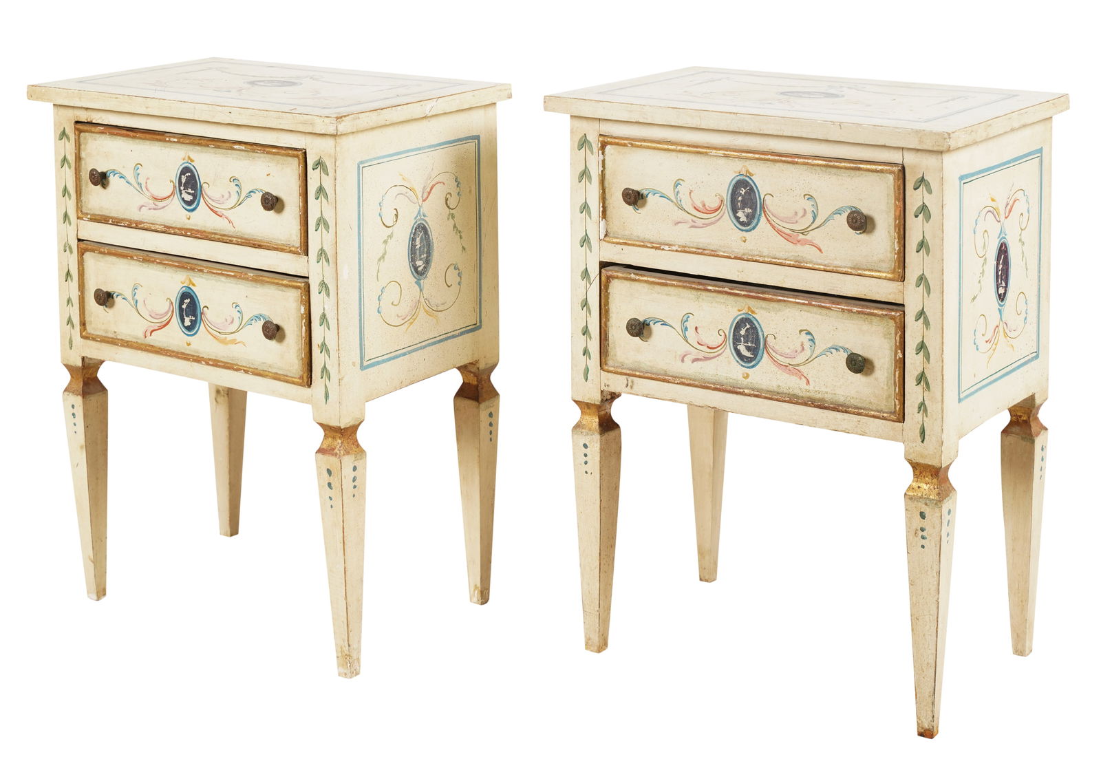 Pair of Neoclassical-Style Painted Wood Nightstands (1 of 10)