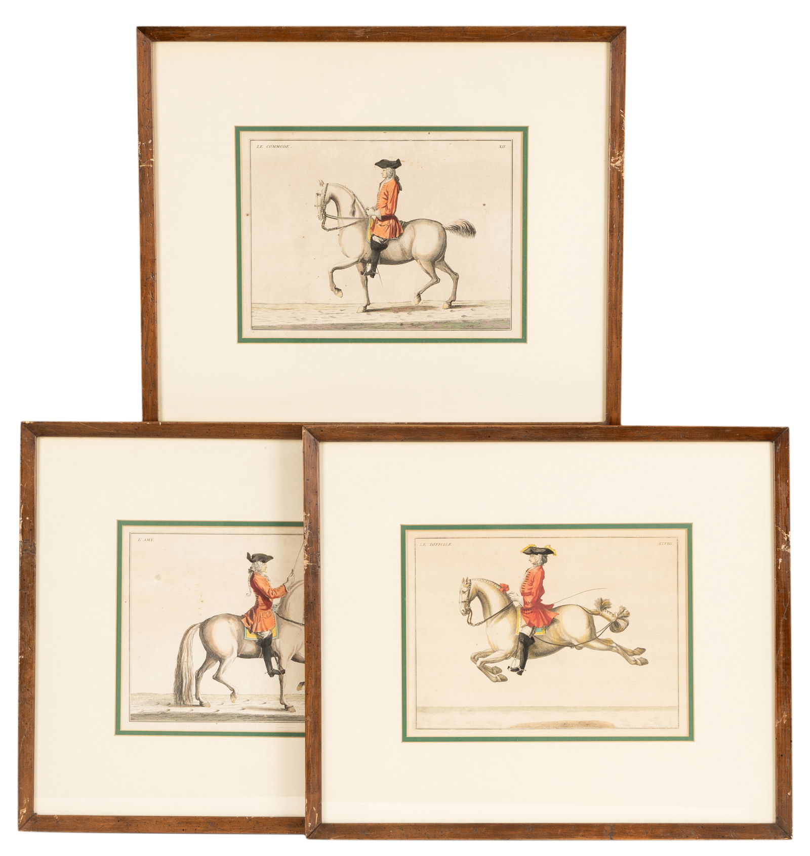 Three Continental Equestrian Hand-Colored Engravings (1 of 11)