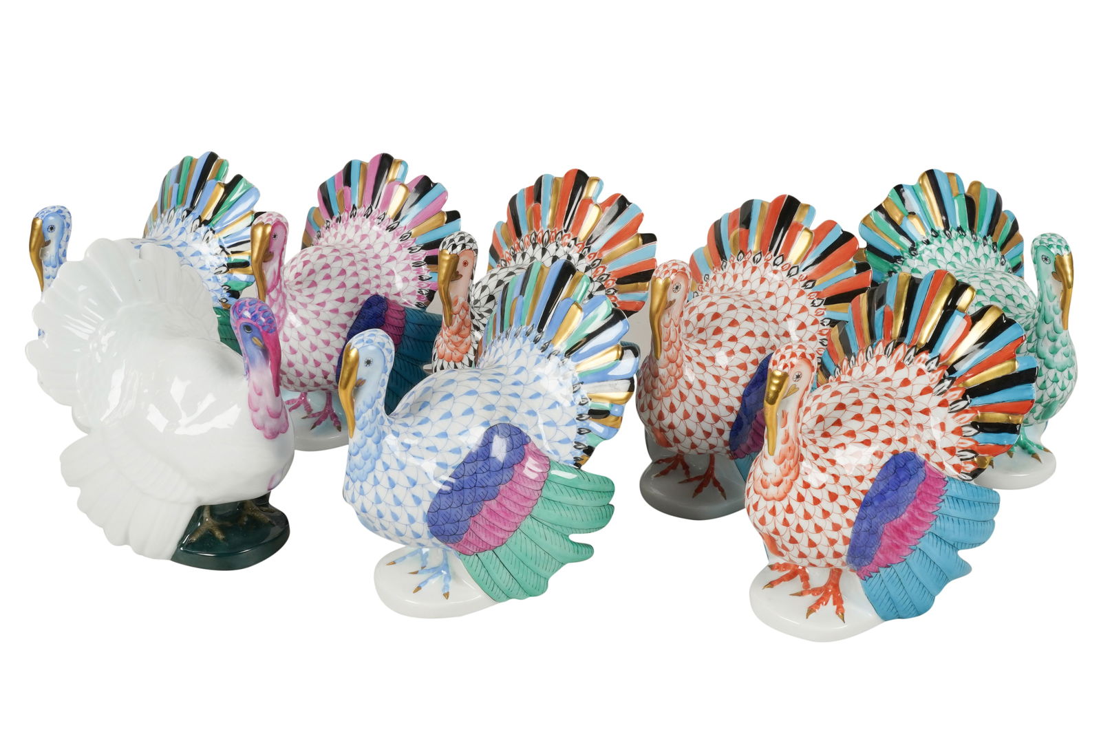 Collection of Herend Porcelain Turkeys (1 of 9)