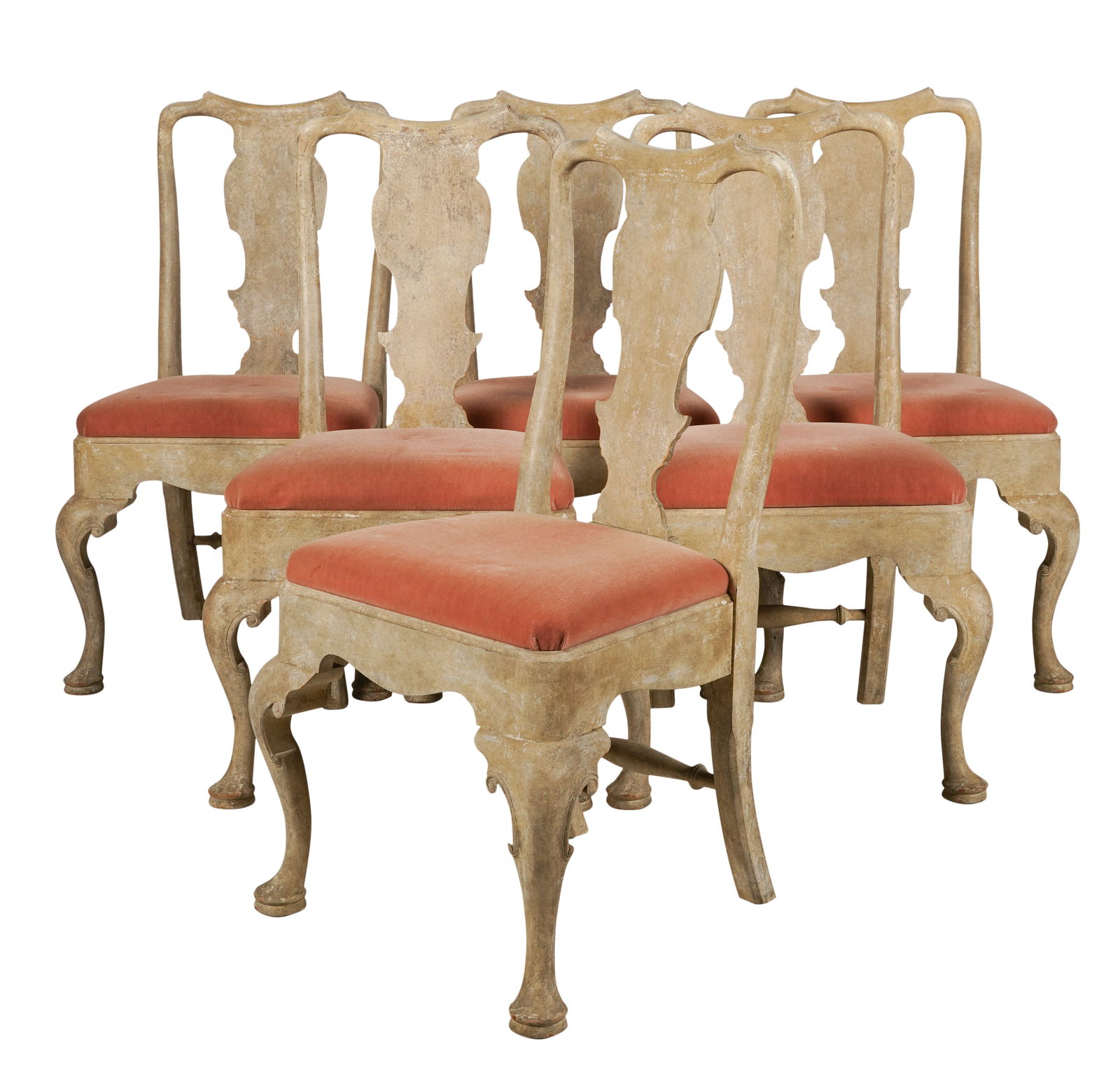 Set of Six Painted Wood Dining Chairs (1 of 8)