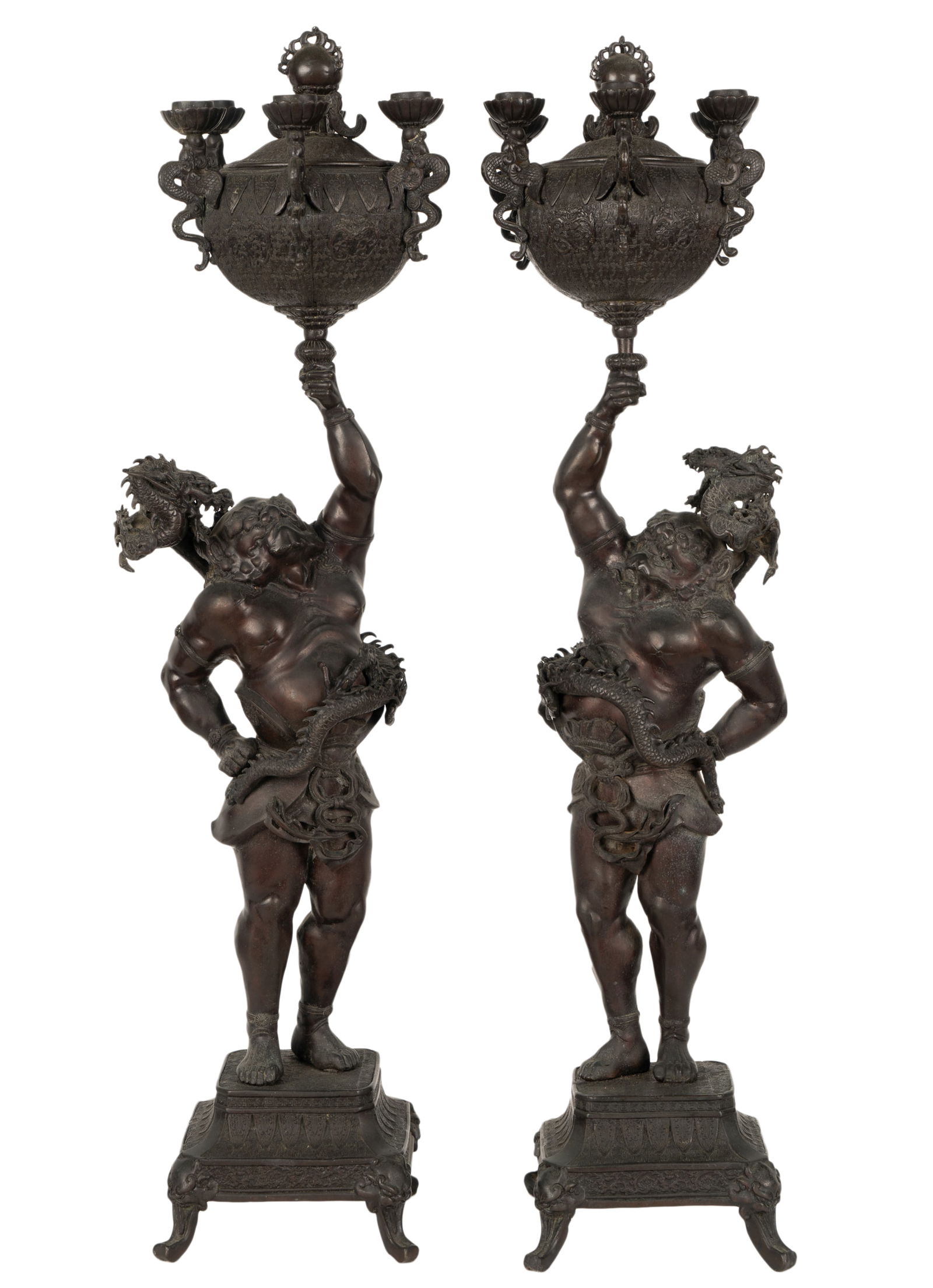 Pair of Bronze Figural Incense Burners (1 of 16)