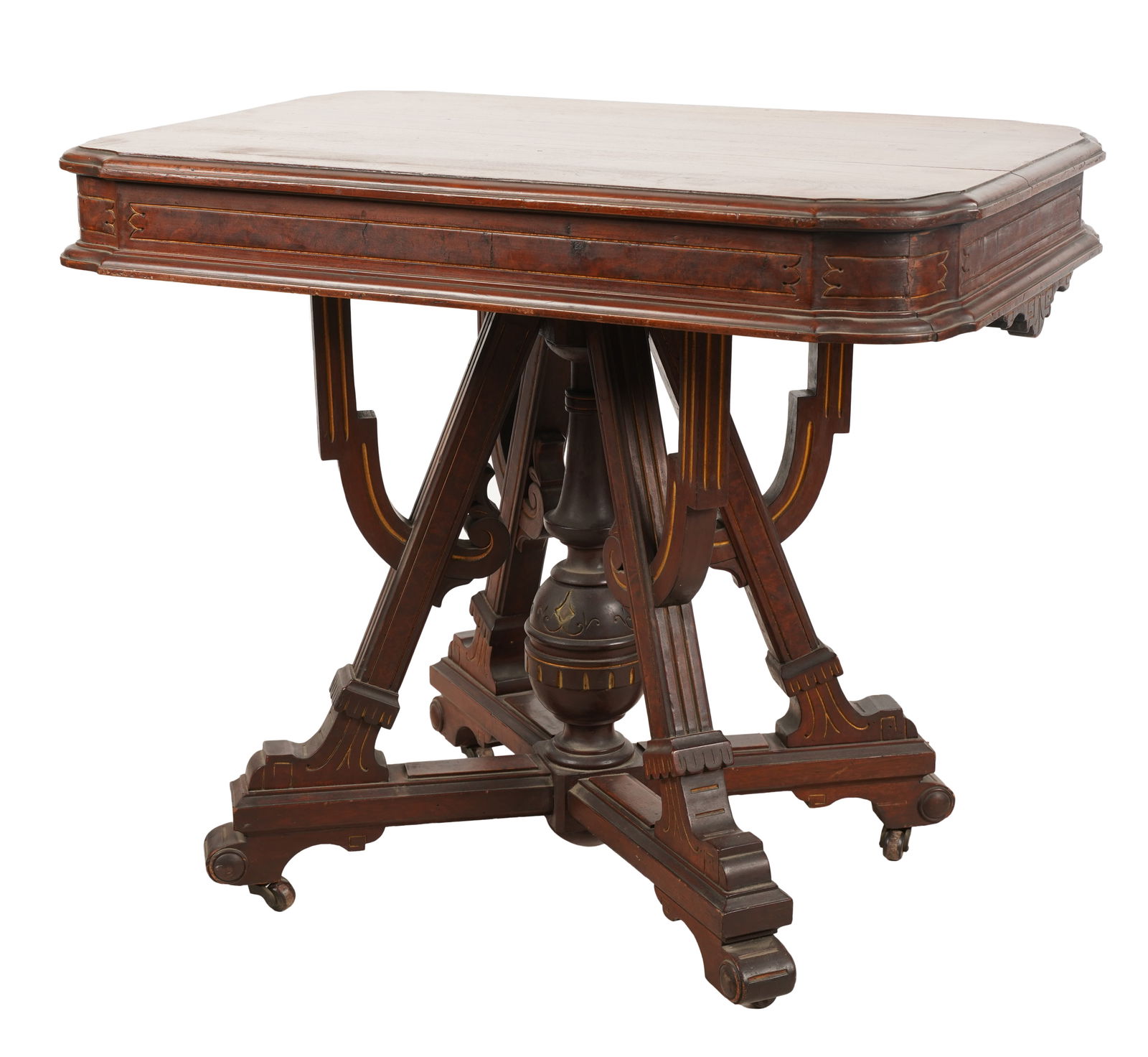 Eastlake Carved Walnut Center Table (1 of 8)