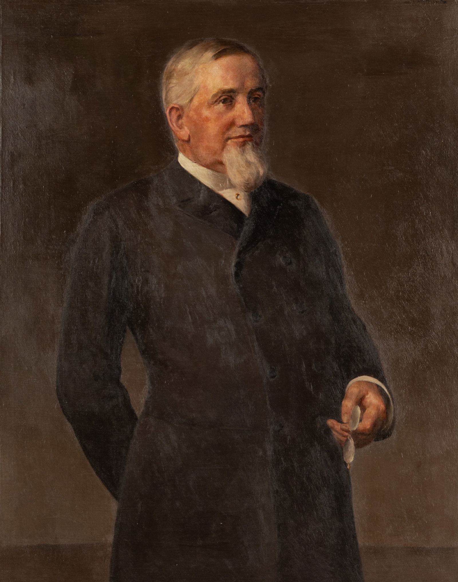 Robert Brackman (1898-1980): George M. Pullman, Inventor of the Pullman Sleeping Car: Robert Brackman 1898-1980 George M. Pullman, Inventor of the Pullman Sleeping Car oil on canvas signed upper right Sight: 39 1/2 x 31 1/2 in. (100.3 x 80 cm.), Frame: 47 x 39 in. (119.4 x 99.1 cm.) Pr