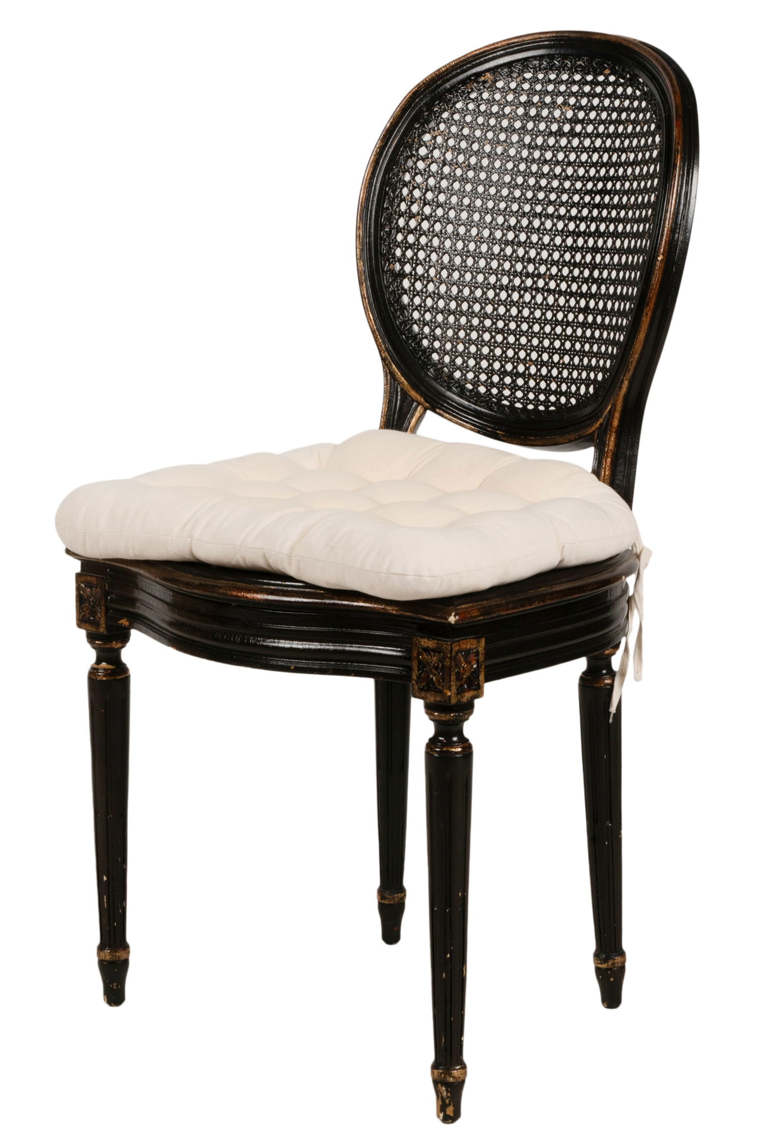 Louis XVI-Style Ebonized and Caned SIde Chair (1 of 7)