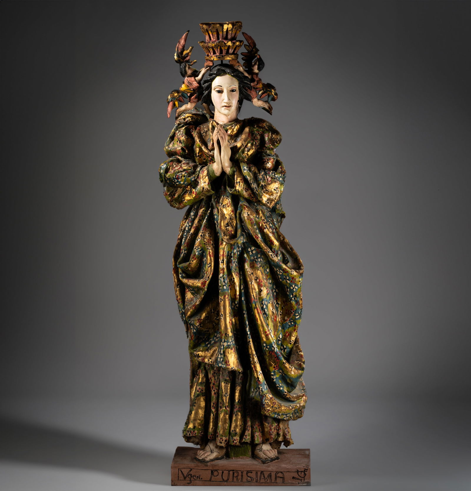 Carved and Polychromed Figure of the Virgen Purisima (1 of 20)