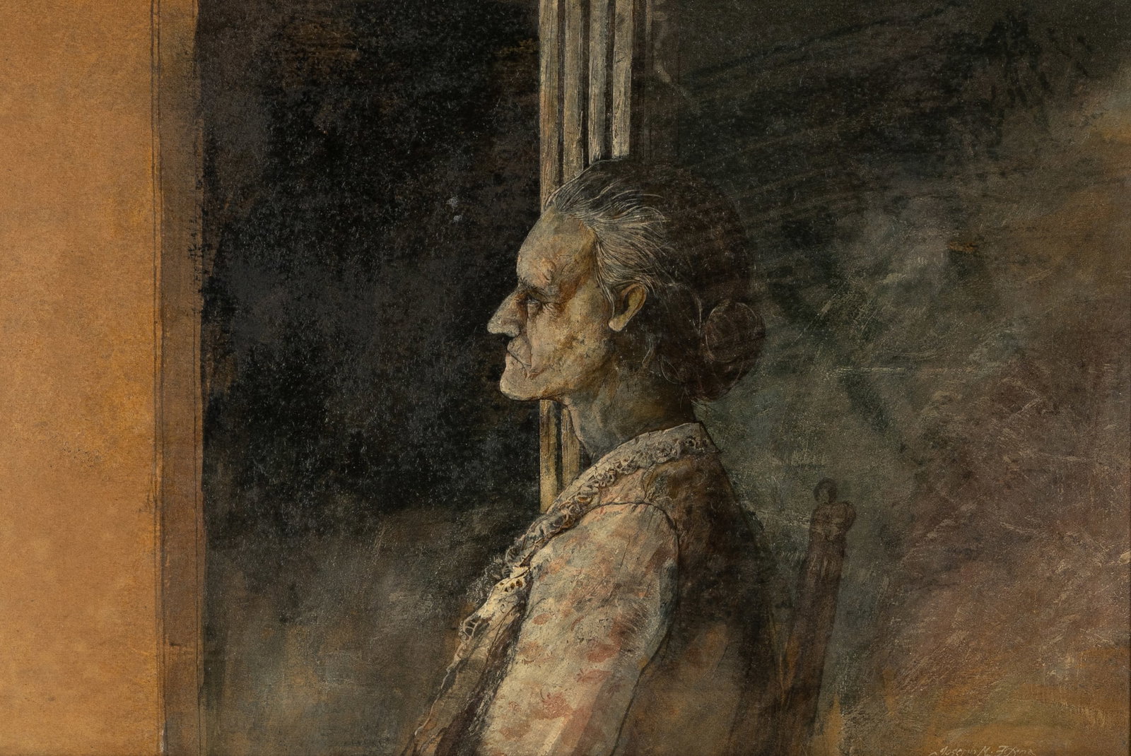 Joseph Dena (20th century): Portrait of a Woman: oil on board; signed lower right 12 x 18 in. (30.5 x 45.7 cm.), Frame: 20 1/2 x 26 1/2 in. (52.1 x 67.3 cm.) Provenance: Property from J. J. Blick's Lukenheimer House, Pasadena, California