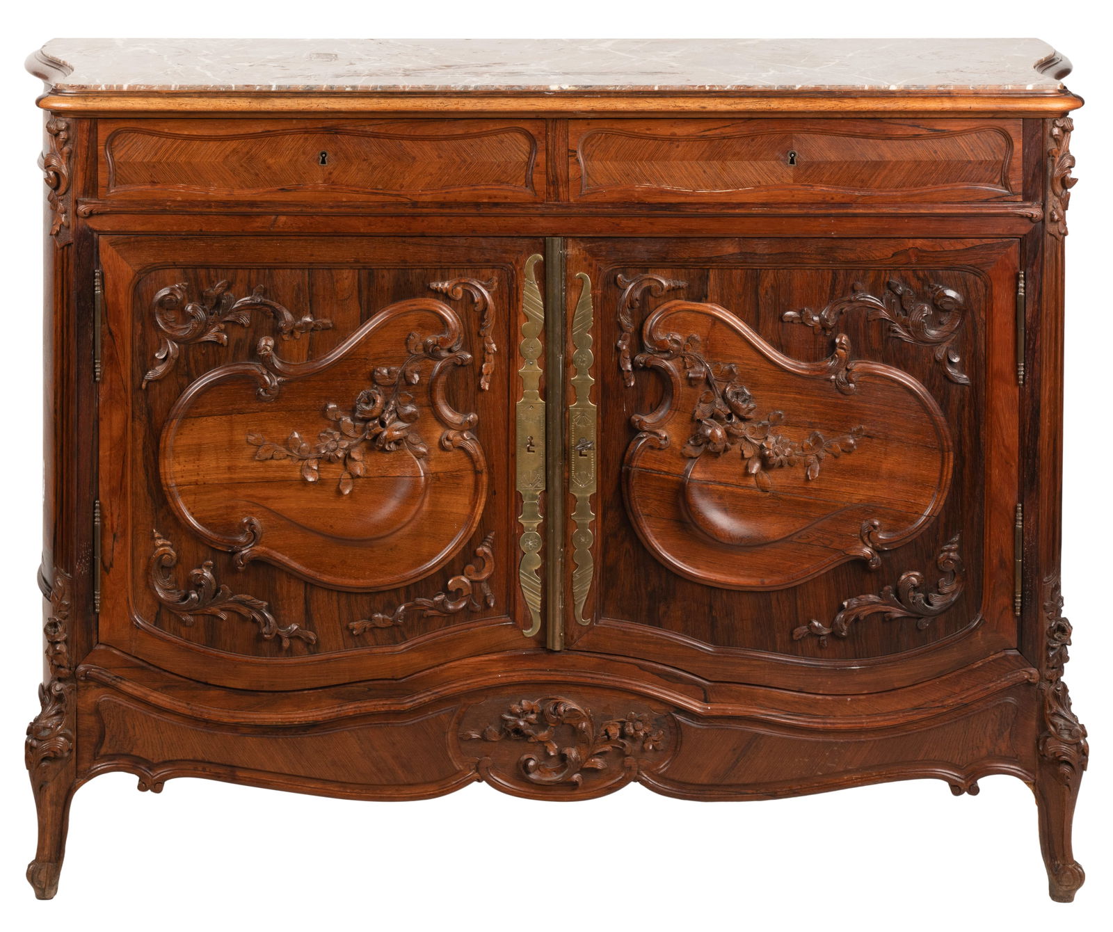 Louis XV-Style Marble-Top Buffet (1 of 12)