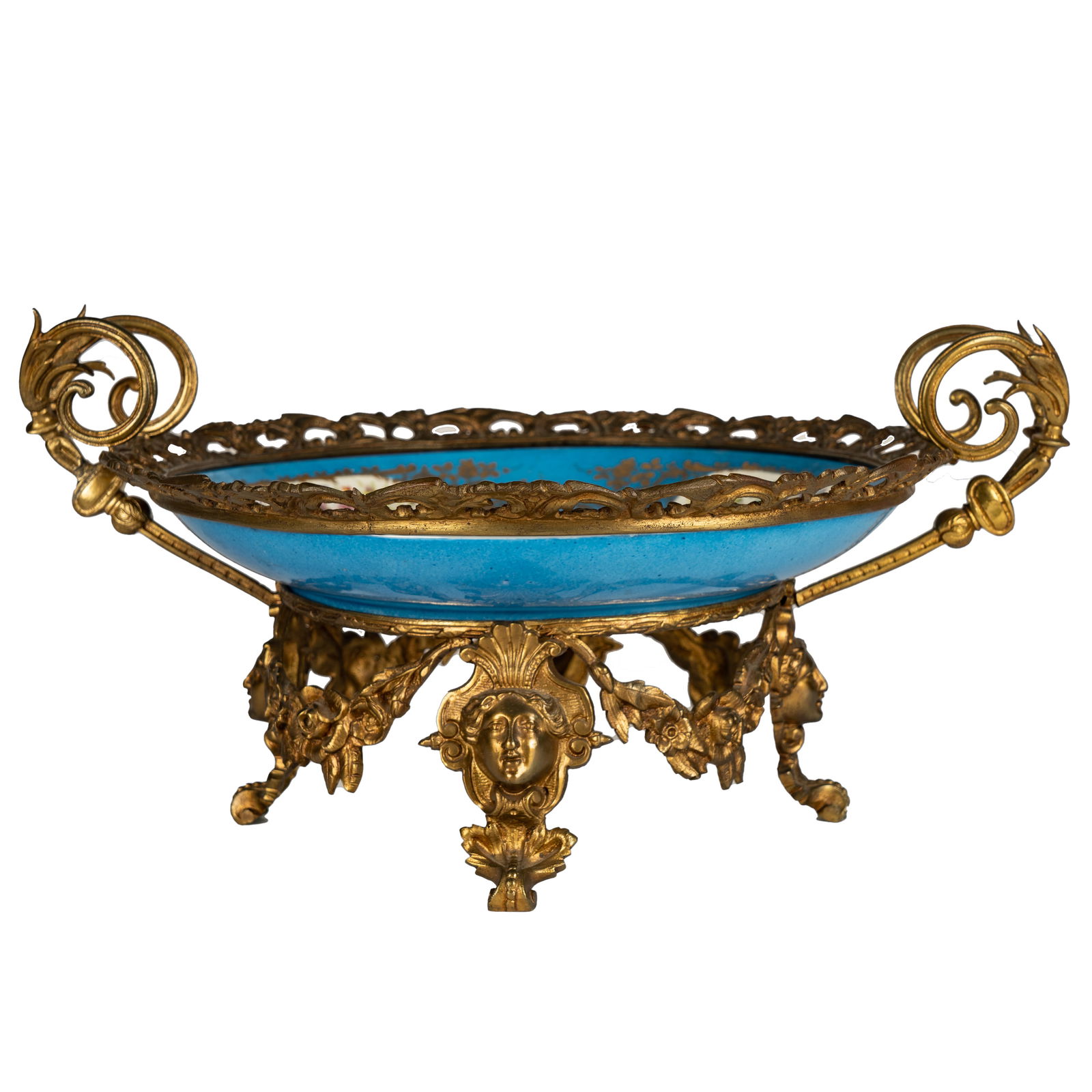 Gilt Metal Mounted Sevres-Style Porcelain Center Bowl (1 of 14)