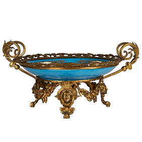 Gilt Metal Mounted Sevres-Style Porcelain Center Bowl (1 of 14)