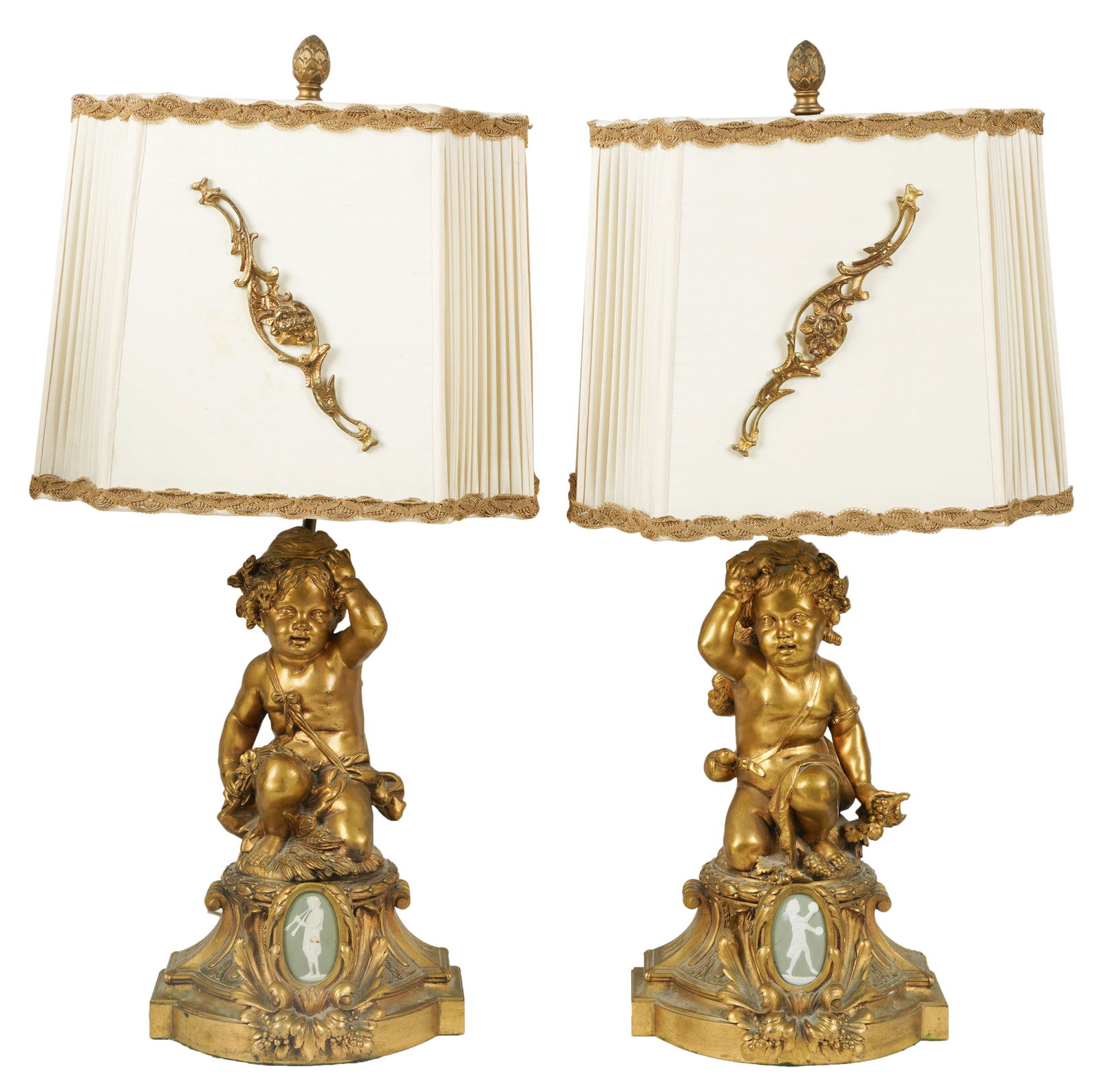 Pair of French Gilt Bronze Cherub Figures (1 of 13)