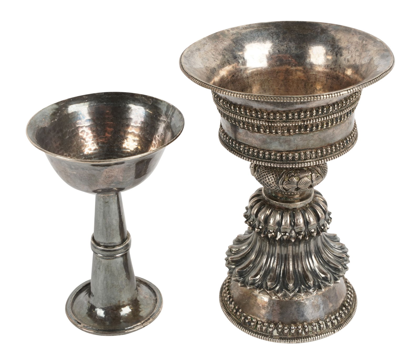 Two Tibetan Silver Butter Lamps (1 of 6)