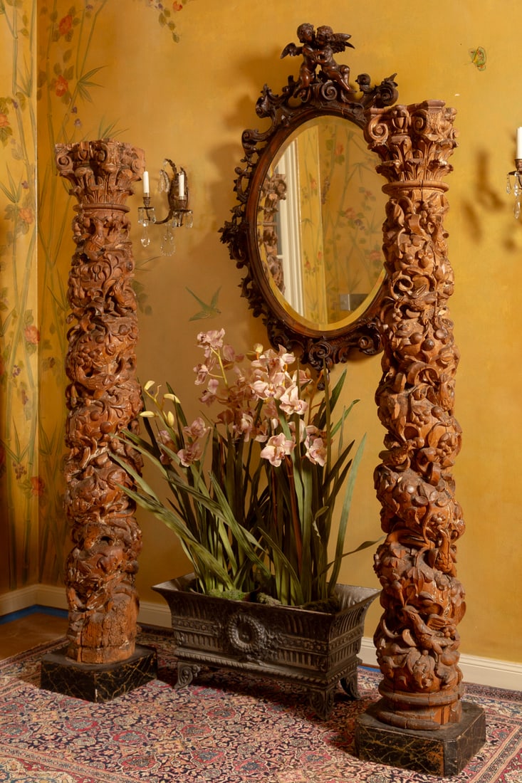 Pair of Italian Carved Wood Solomonic Columns (1 of 20)