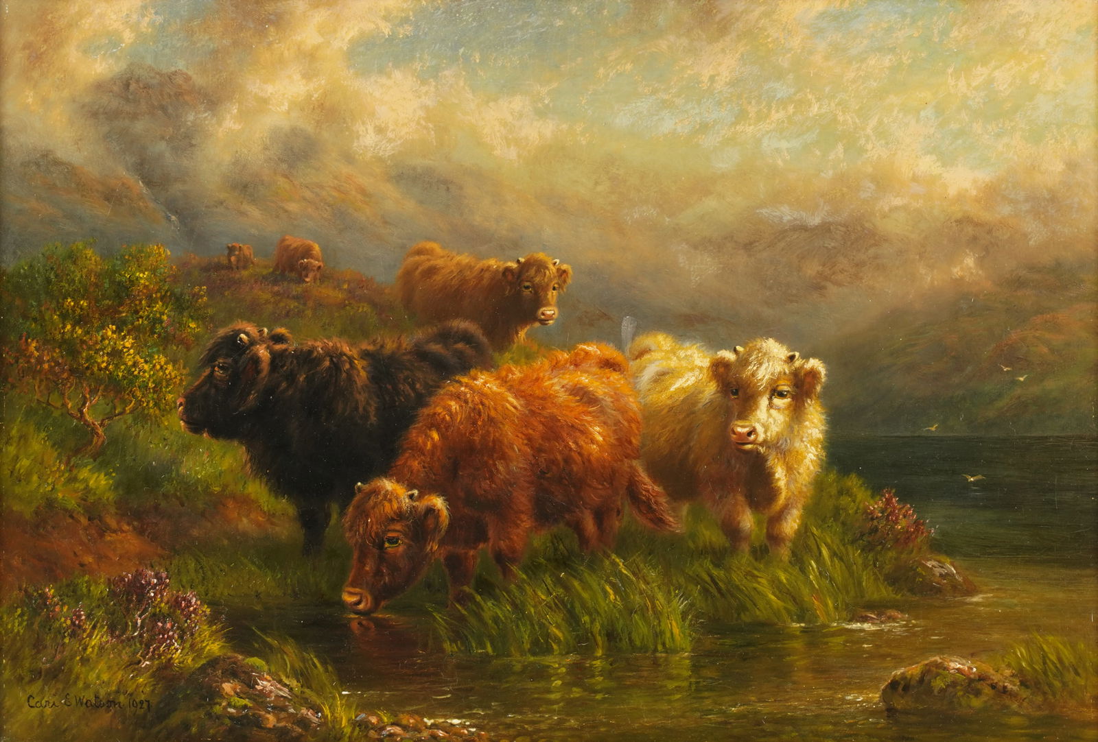Cari E. Watson (19th/20th century): Cows in a Landscape (1 of 8)