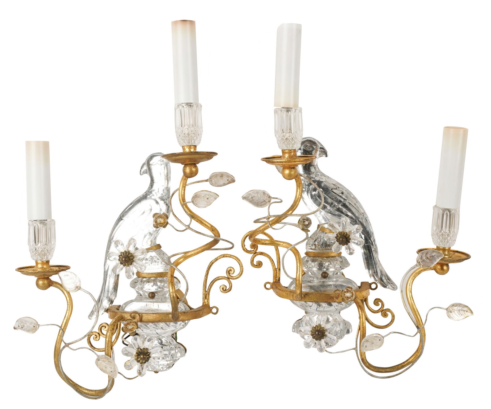 Pair of Crystal and Gilt Metal Sconces (1 of 14)
