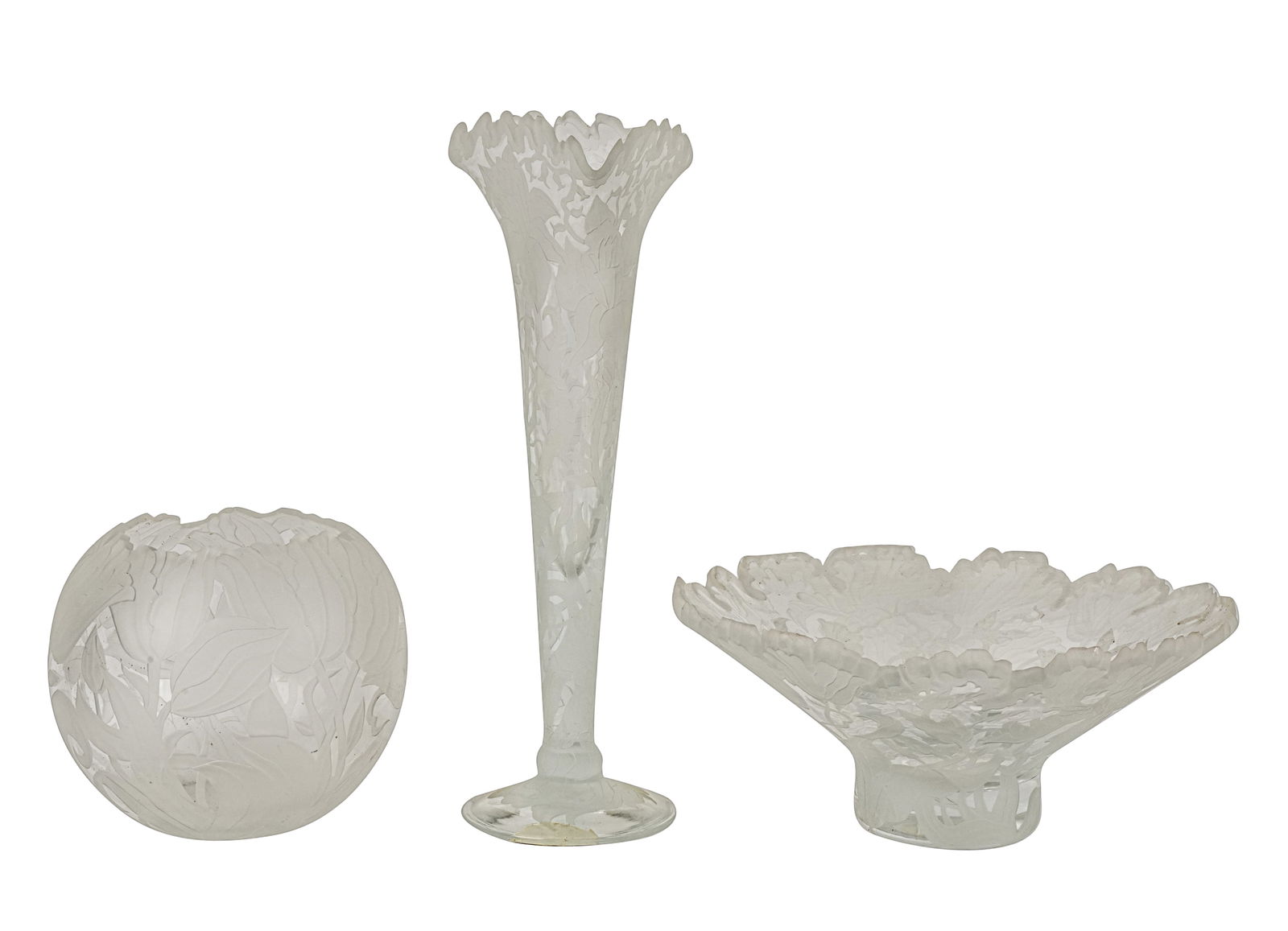 Marialyce Hawke (B. 1941): Group of Frosted Glass Vessels (1 of 11)