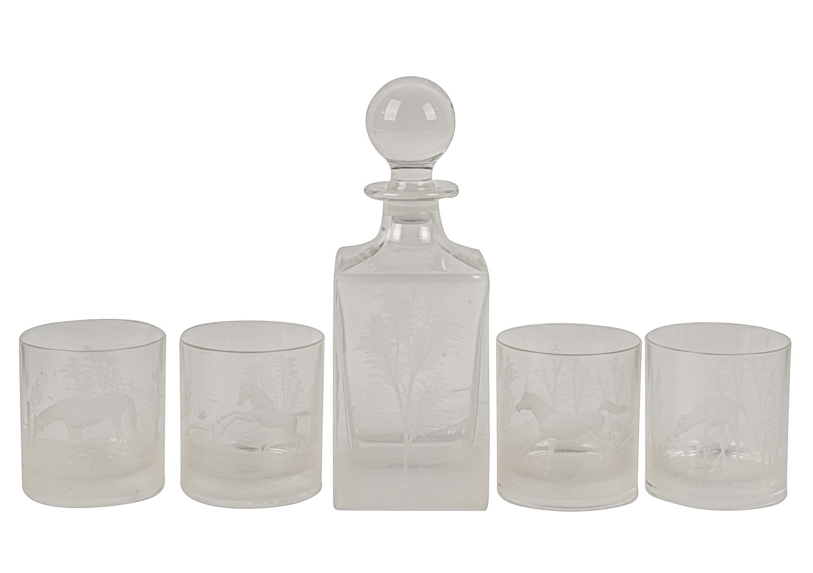 Equestrian Etched Glass Drink Set (1 of 11)