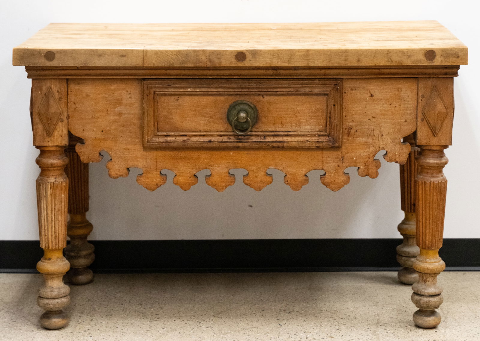 French Pine Butcher Block Table (1 of 9)