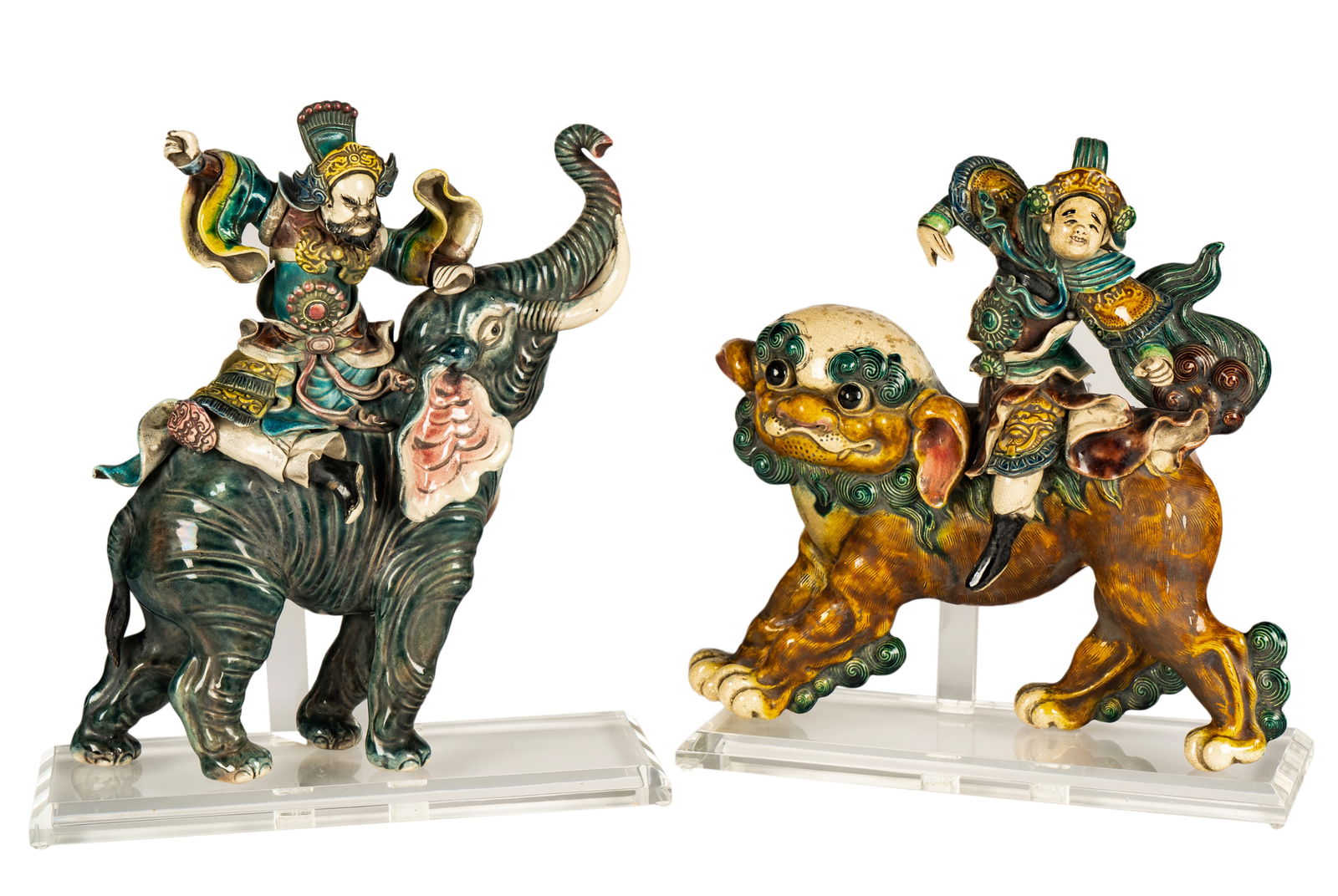 Two Chinese Glazed Ceramic Figural Roof TIles (1 of 20)