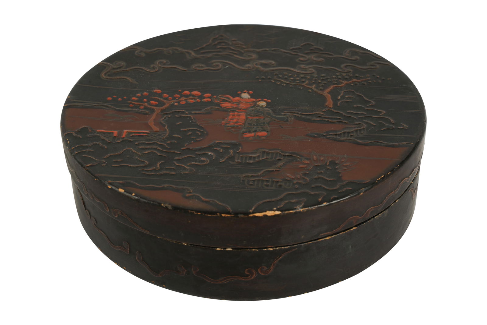 Japanese Lacquered Round Box (1 of 8)