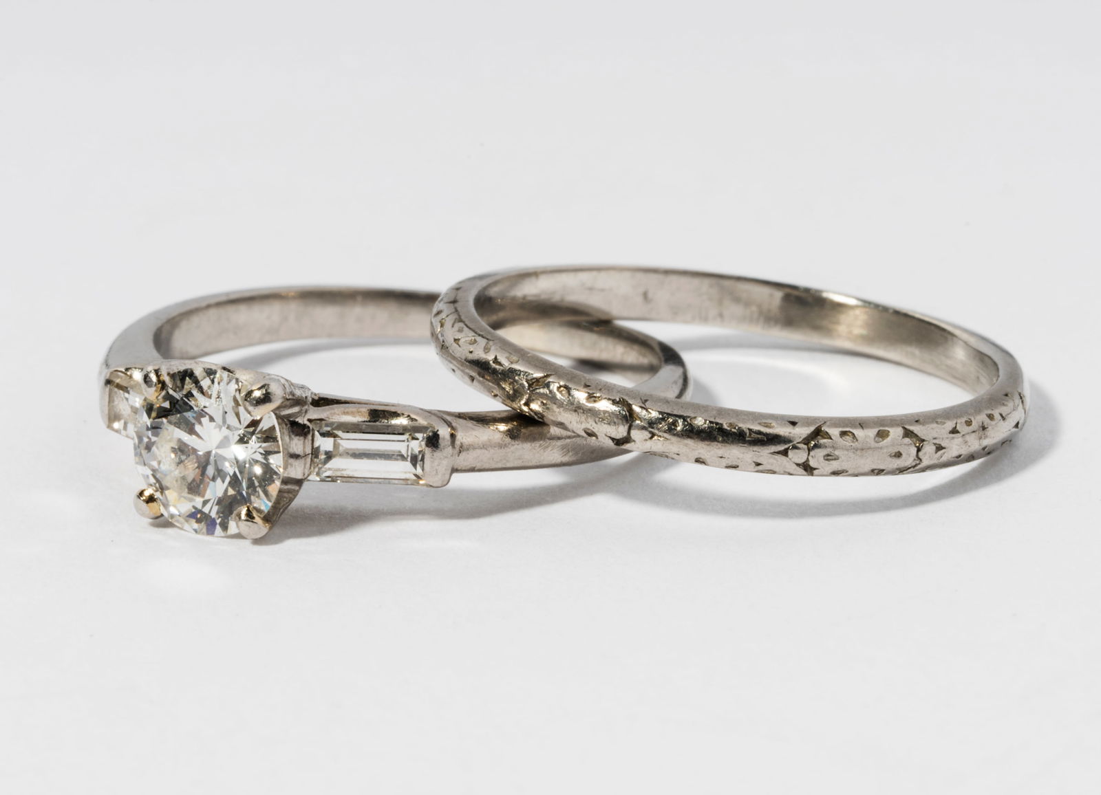 Platinum And Diamond Wedding Ring set (1 of 6)