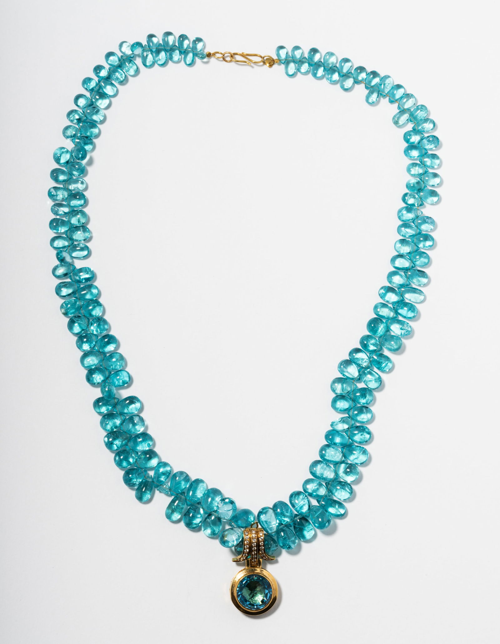 18 Karat Yellow Gold Topaz Enhancer/Pendant with Apatite Beads (1 of 9)