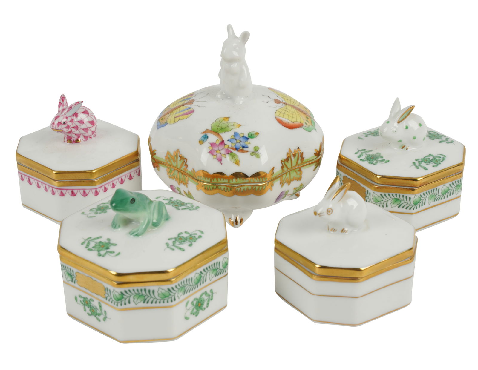 Group of Herend Porcelain Covered Boxes (1 of 6)