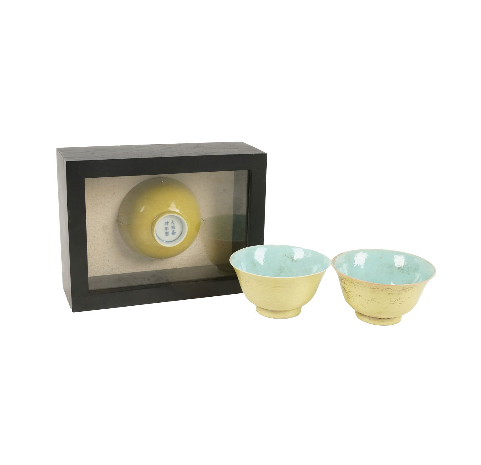 Three Chinese Glazed Porcelain Bowls (1 of 4)