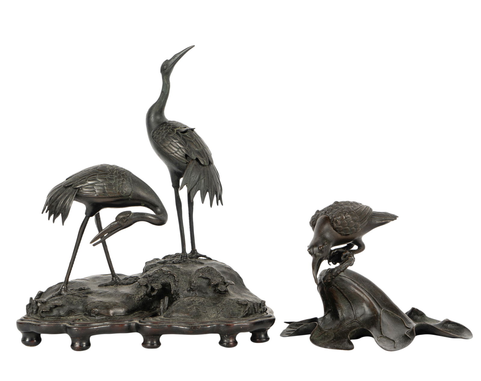 Two Japanese Bronze Bird Figures (1 of 14)