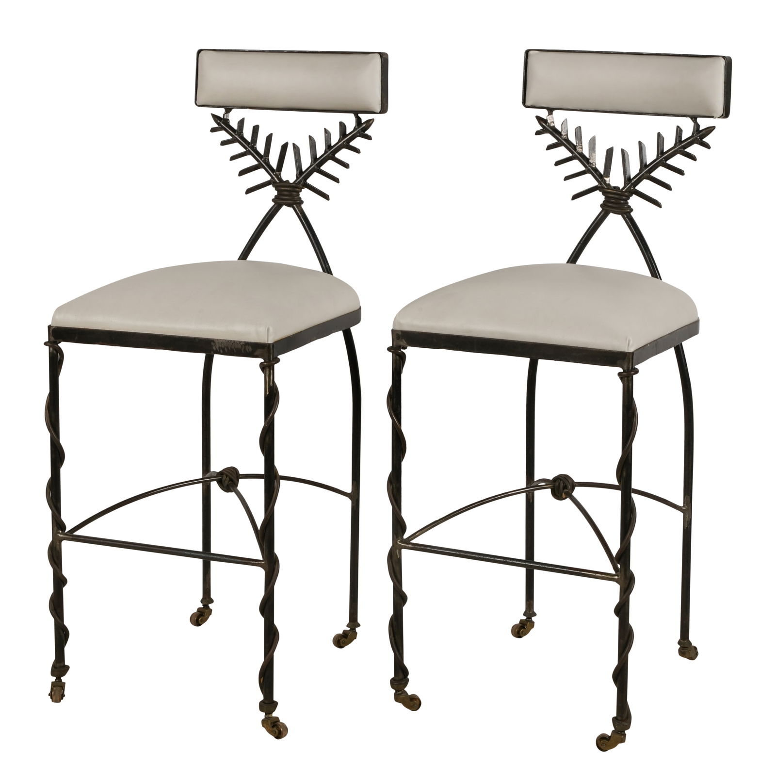Pair of Mario Villa Palm Frond Bar Stools (1 of 8)