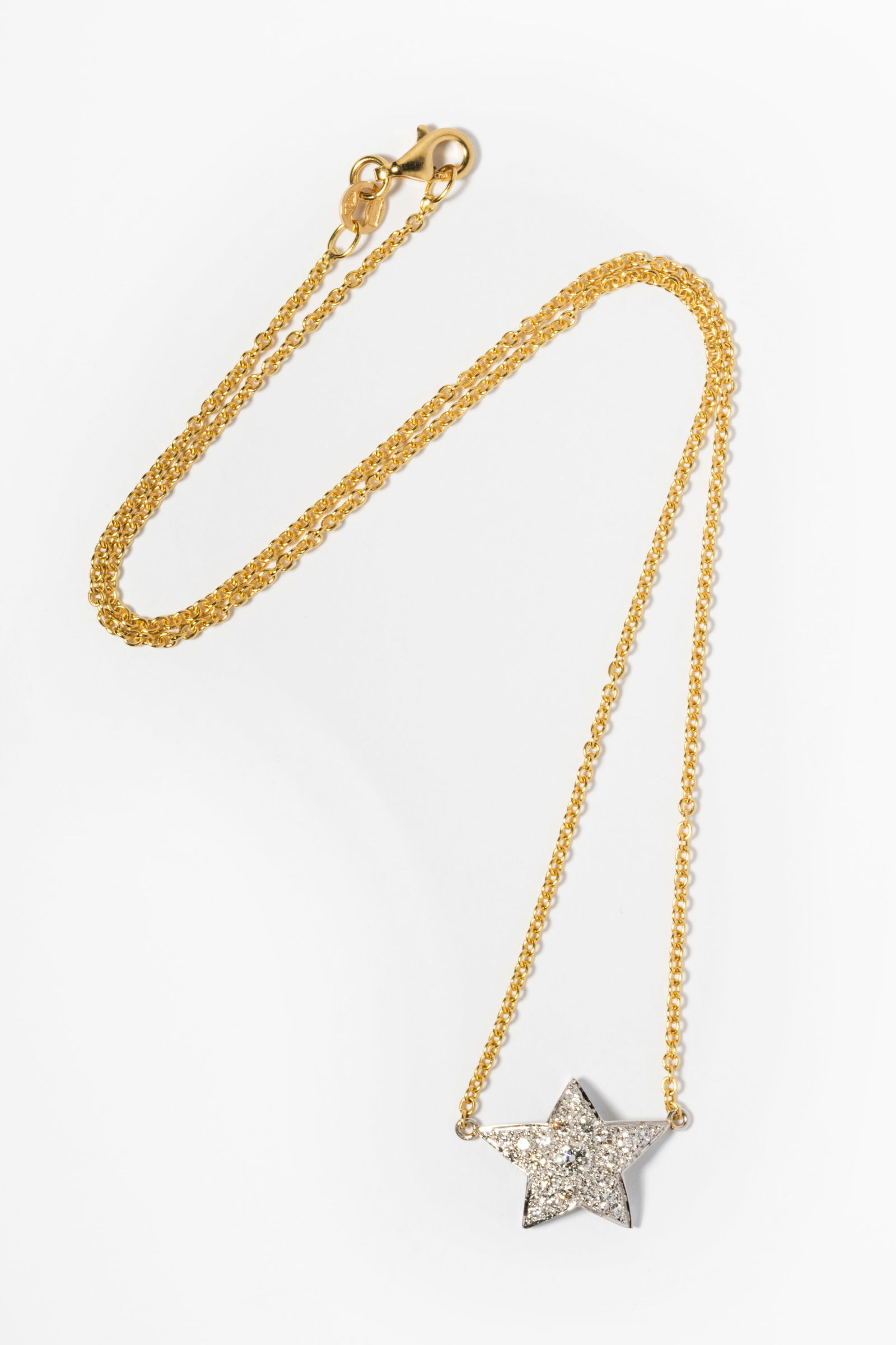 18 Karat Gold and Diamond Star Necklace (1 of 5)
