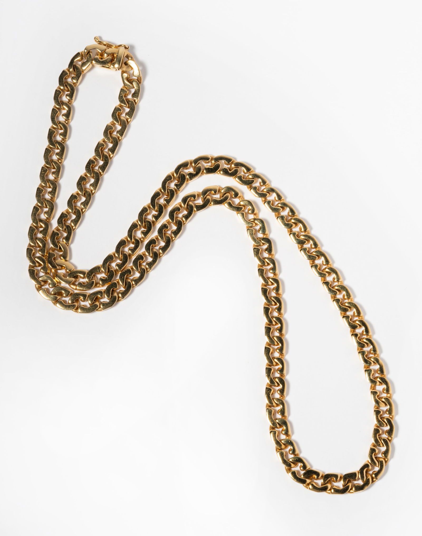 14 Karat Yellow Gold Flattened Curb Link Necklace (1 of 6)