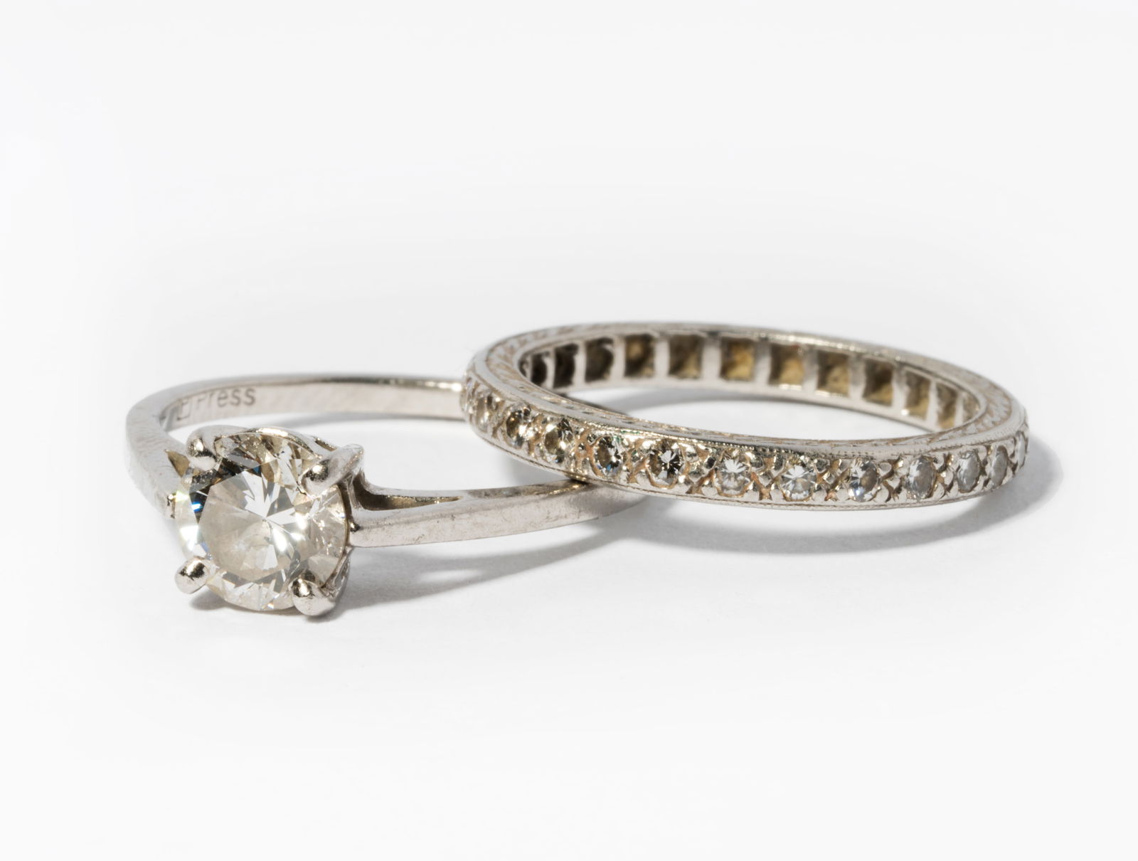 Platinum and Diamond Wedding Ring set (1 of 7)