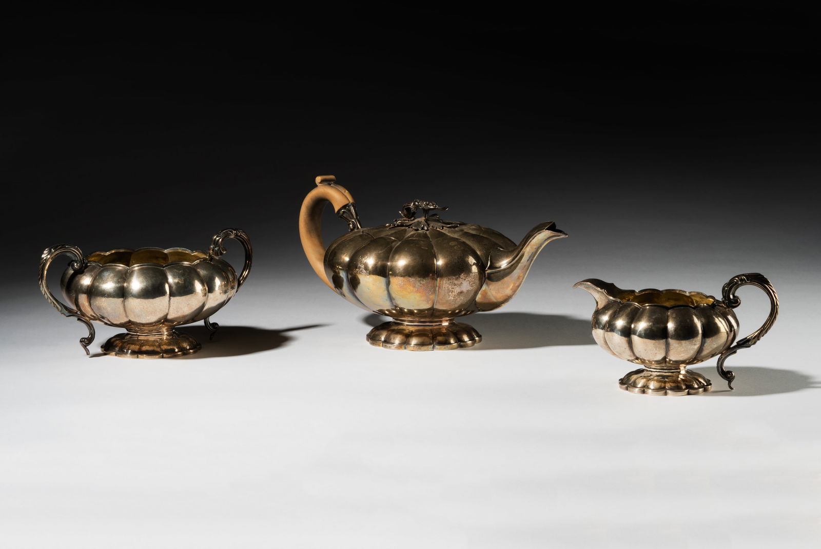 George IV Three-Piece Sterling Tea Service (1 of 12)