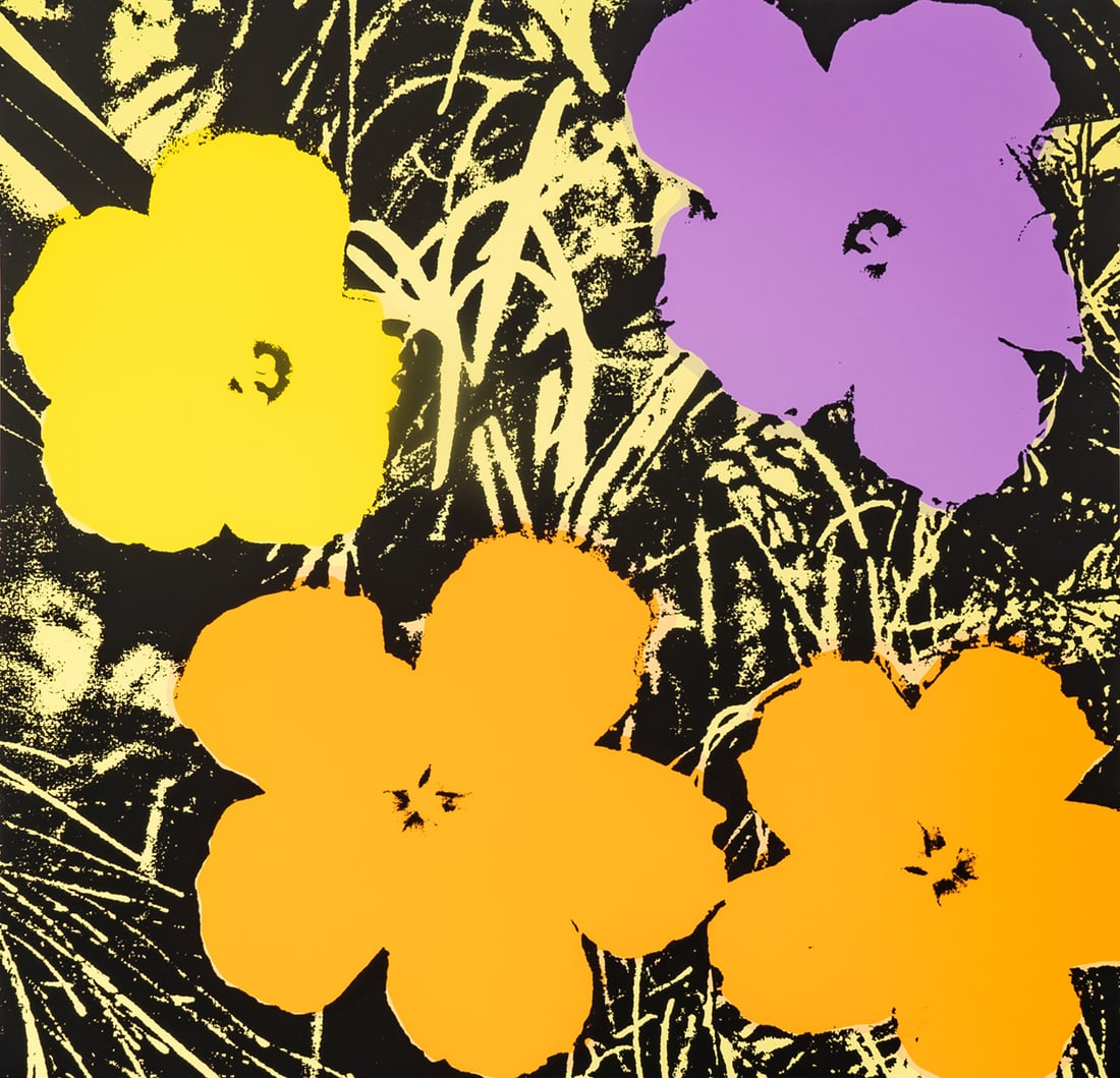 After Andy Warhol (1928-1987): Flowers: published by Sunday B. Morning; screenprint on heavy paper; stamped in blue to verso "published by Sunday B. Morning" and "fill in your own signature" 35 1/2 x 35 1/2 in. (90.2 x 90.2 cm.)