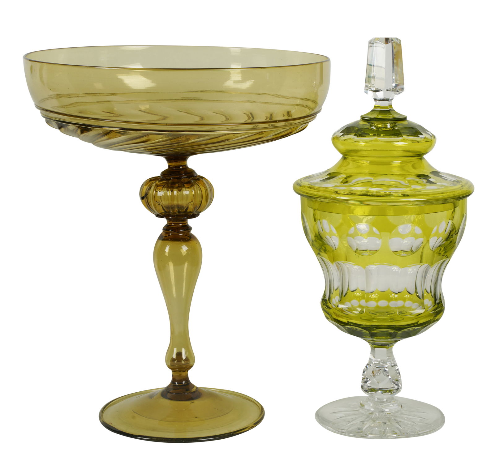 Two Colored Glass Bowls (1 of 7)