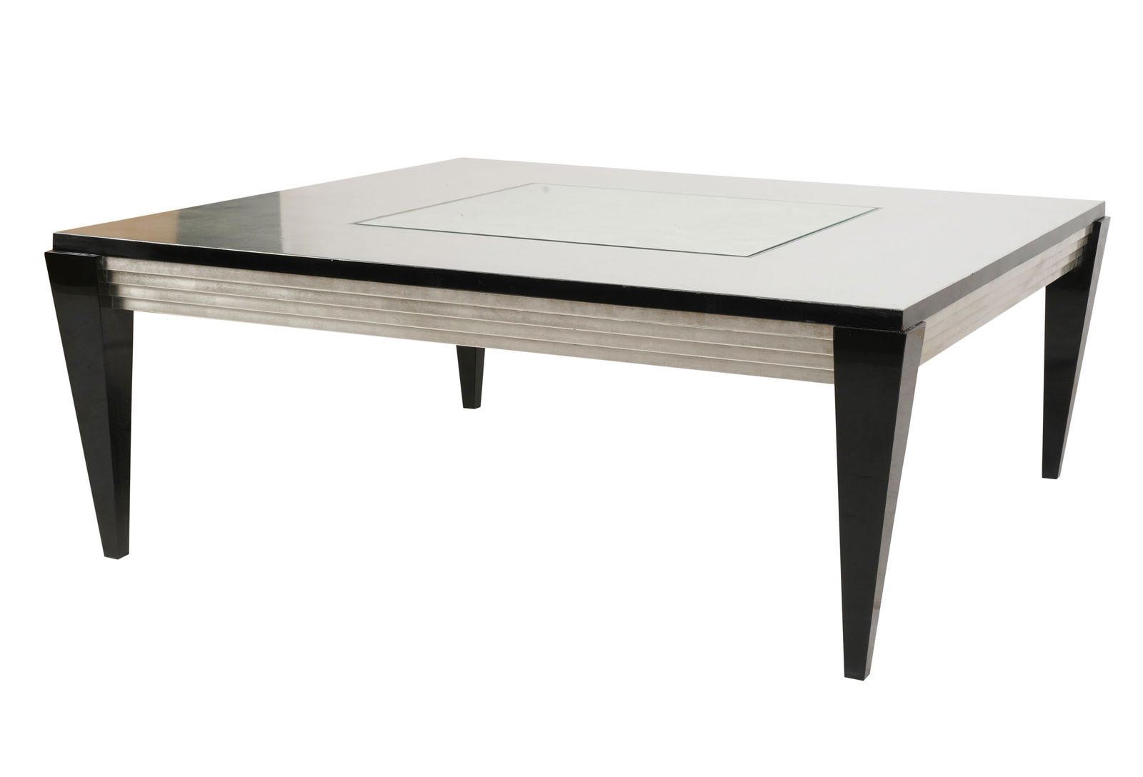 Contemporary Ebonized and Silvered Wood Coffee Table (1 of 8)