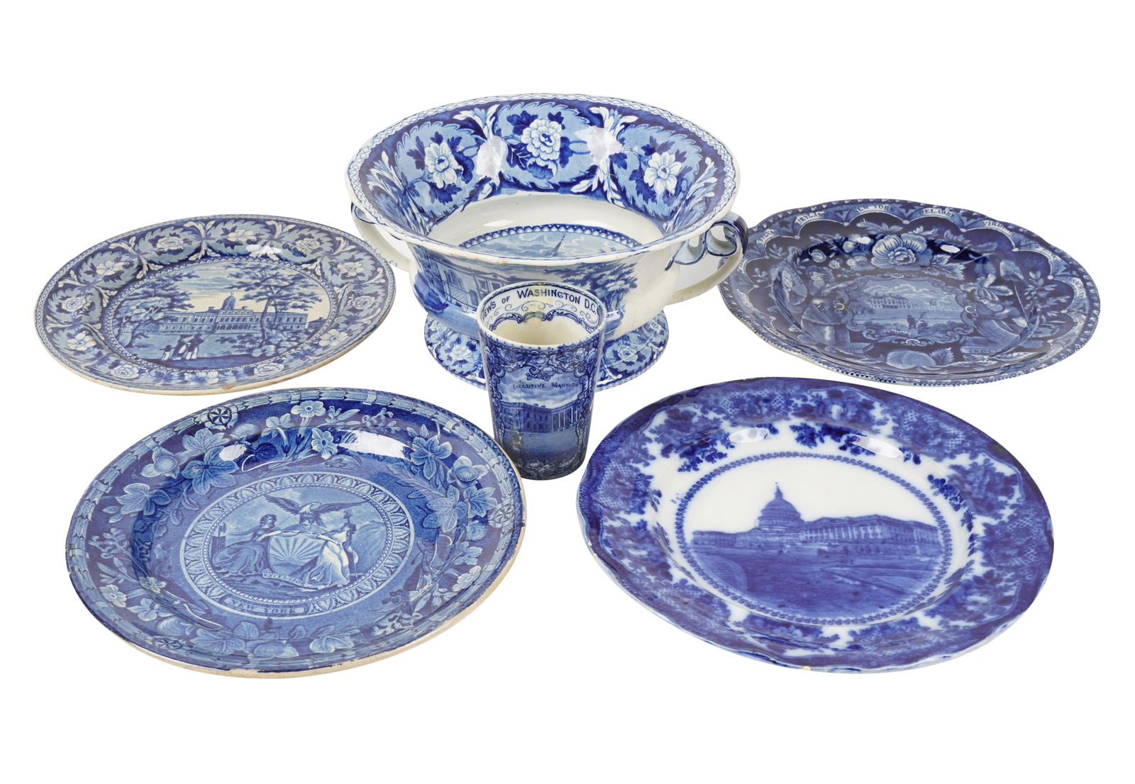 Group of Staffordshire Blue Historical Transferware (1 of 8)