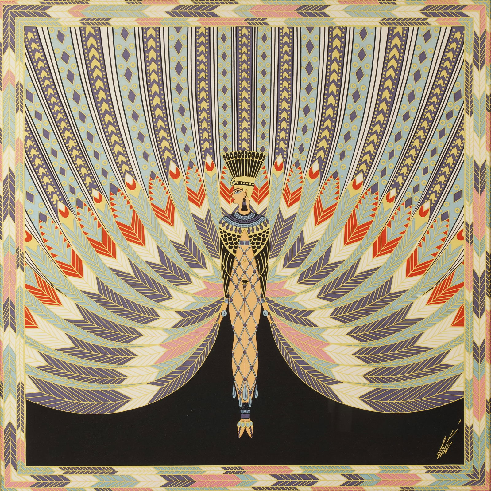 Framed Erte Scarf: The Nile (1 of 10)