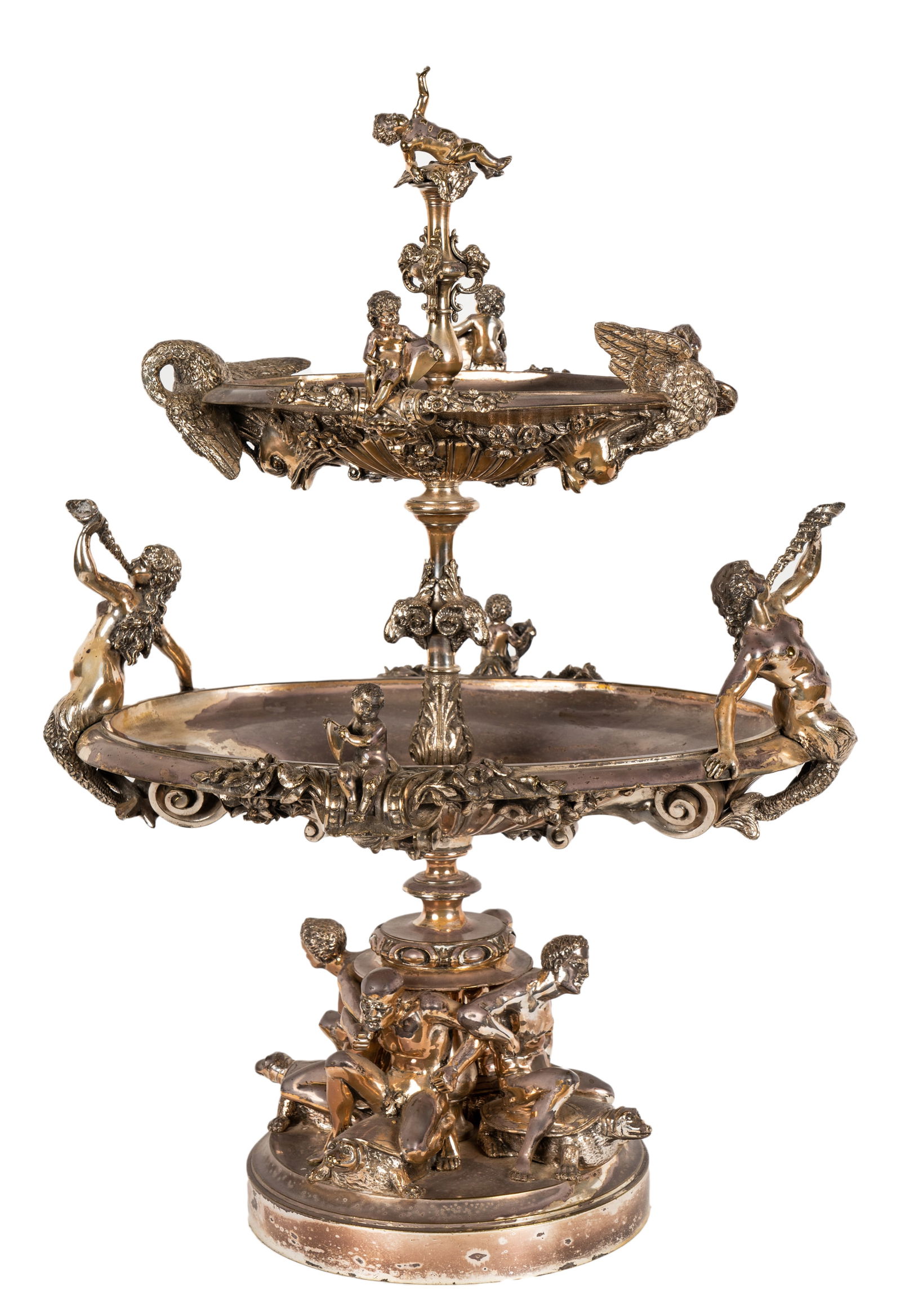 Baroque-Style Silver-plated Figural Centerpiece (1 of 18)