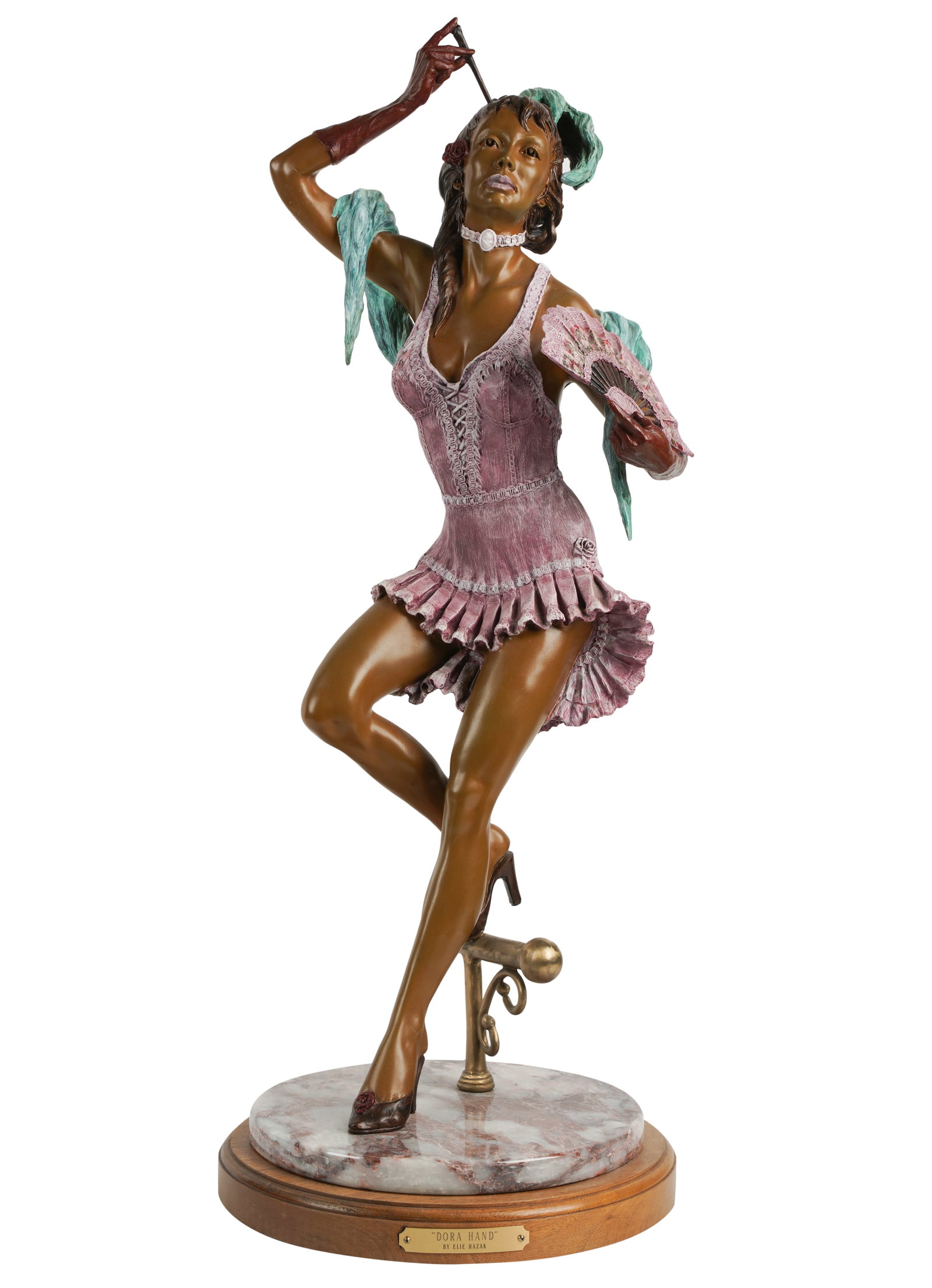 Elie Hazak (B. 1945): Dora Hand: bronze, mounted to a swivel wooden base; 1996; signed, dated and numbered 40/99 28 x 11 x 8 in. (71.1 x 27.9 x 20.3 cm.), Overall: 30 1/4 x 11 3/4 in. (76.8 x 29.8 cm.)