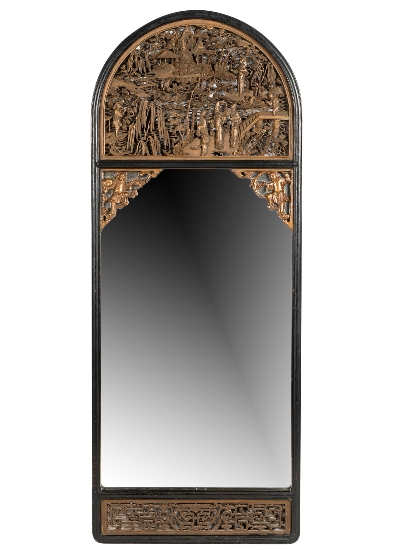 Chinese Carved Giltwood Wall Mirror (1 of 12)