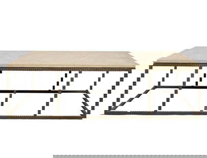 Holly Hunt Formations Tavolino Coffee Table: wood and iron 20 x 69 x 36 1/2 in. (50.8 x 175.3 x 92.7 cm.)