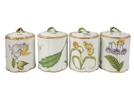 Sert of Four Anna Weatherley Porcelain Biscuit/Cookie Jars: each with printed and painted factory marks and artist-signed 7 x 5 in. (17.8 x 12.7 cm.)