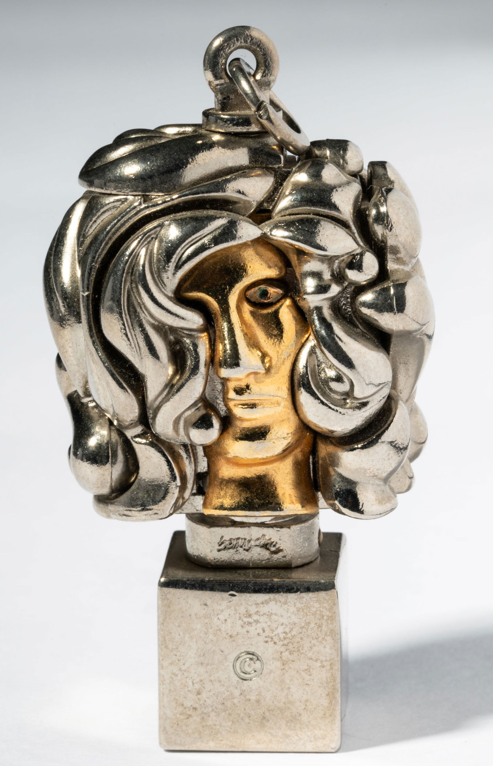 Miguel Ortiz Berrocal Nickel and Brass Micheline X Puzzle Sculpture Pendant (1 of 10)