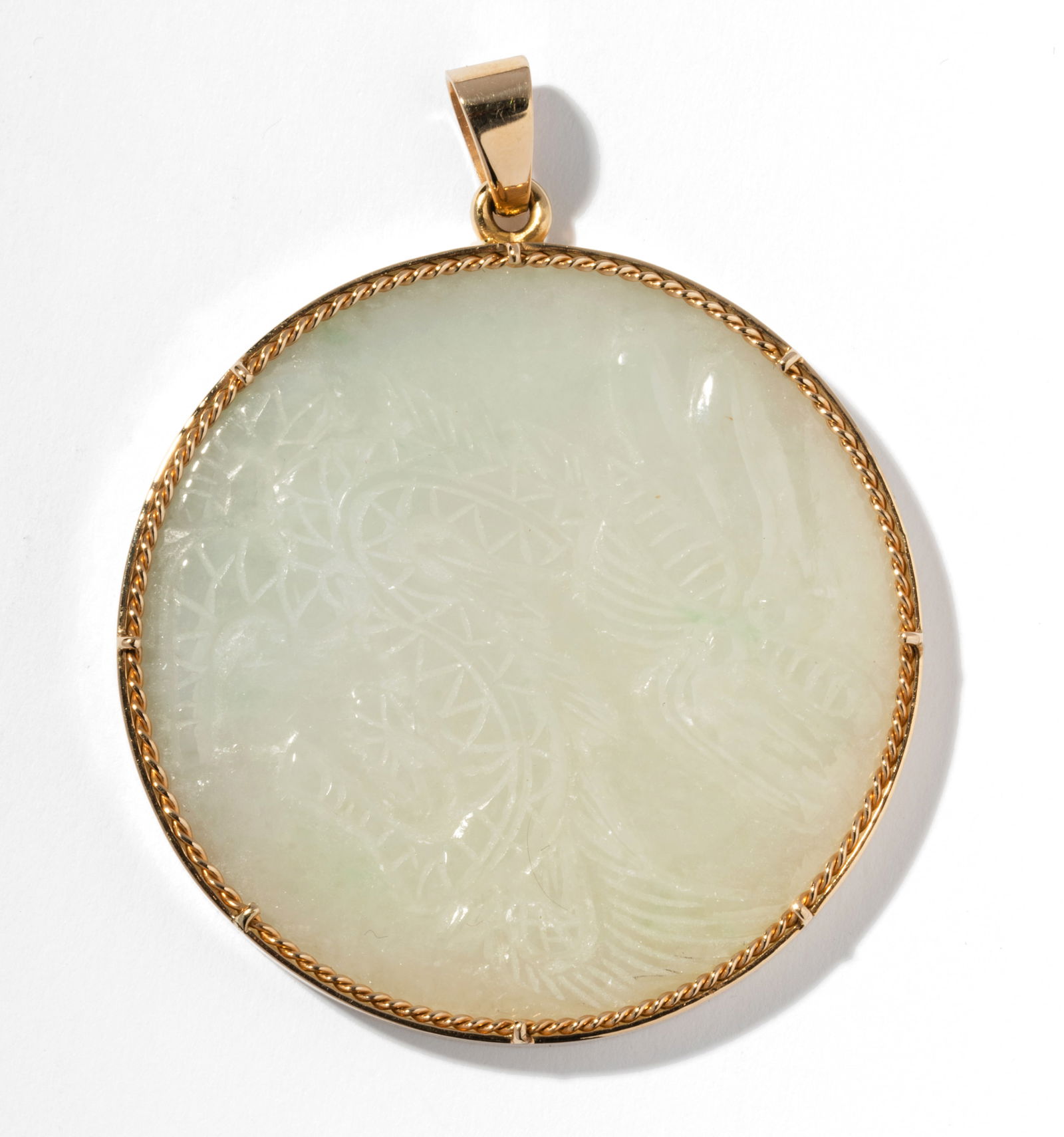 14 Karat Yellow Gold Jade Pendant (1 of 4)