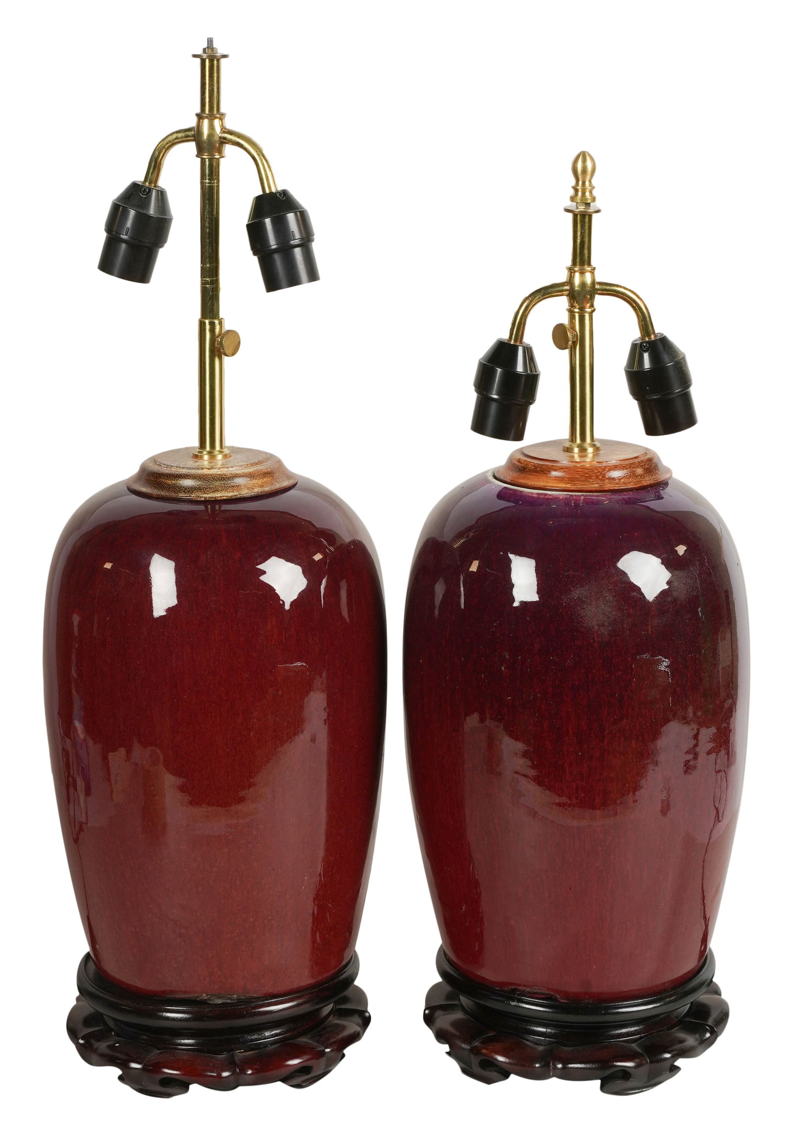 Pair of Chinese Oxblood Glazed Ceramic Jars (1 of 12)