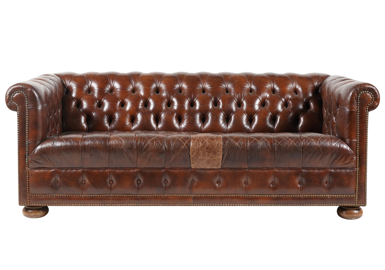 Brown Leather Chesterfield Sofa (1 of 11)