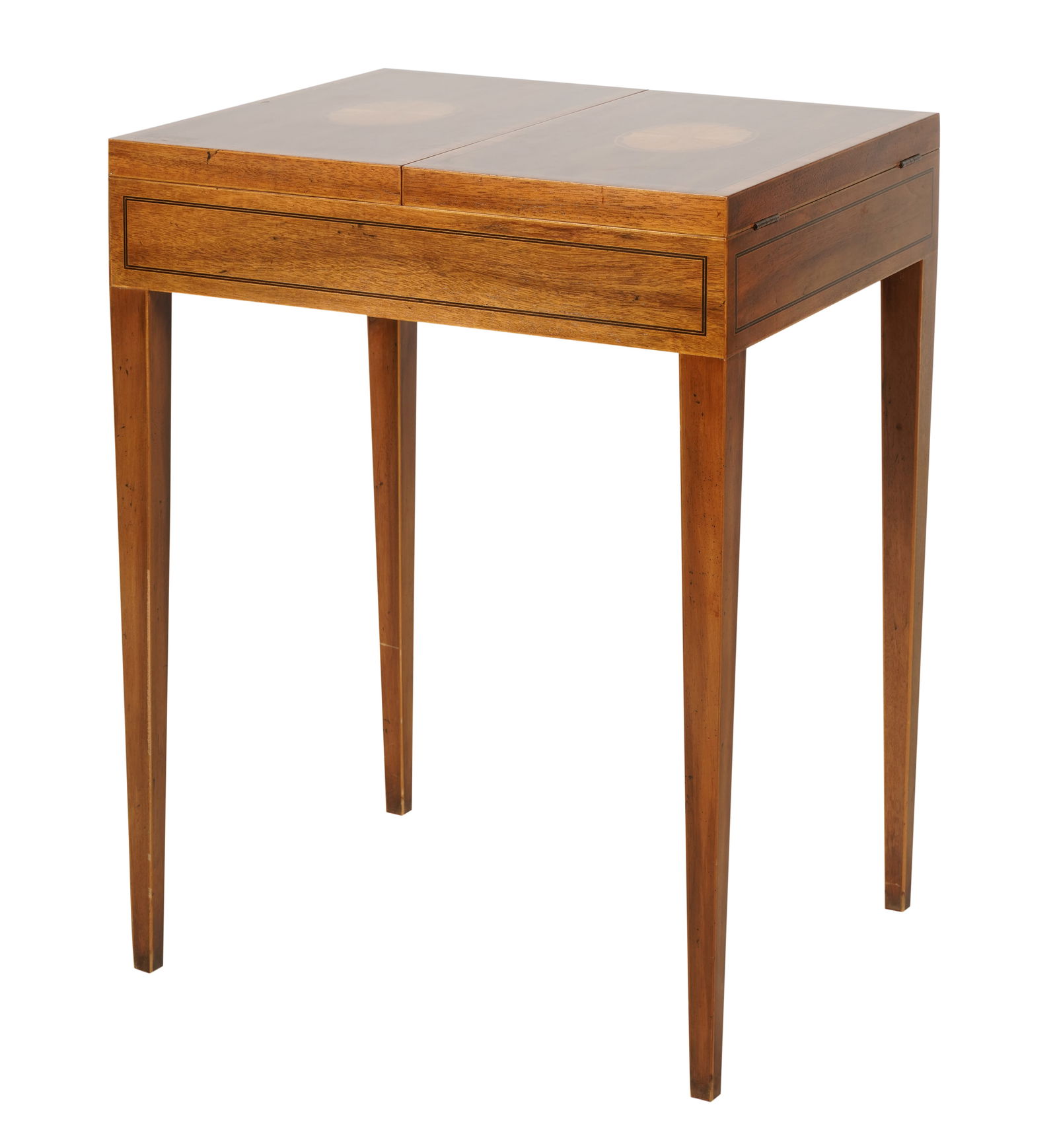 Neoclassical-Style Inlaid Mahogany Games Table (1 of 7)